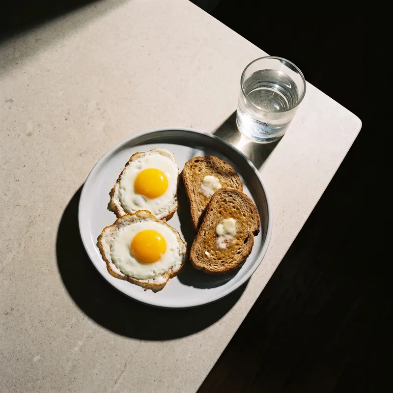 Two eggs and whole wheat toast